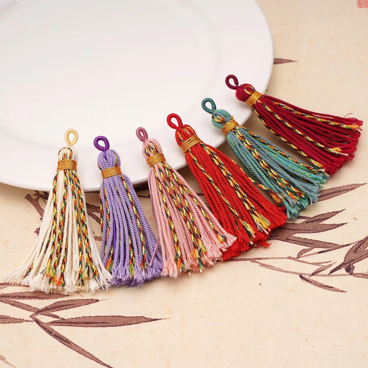 Elvara 75mm Long Colorful Hand Twisted Cotton Ethnic Tassels