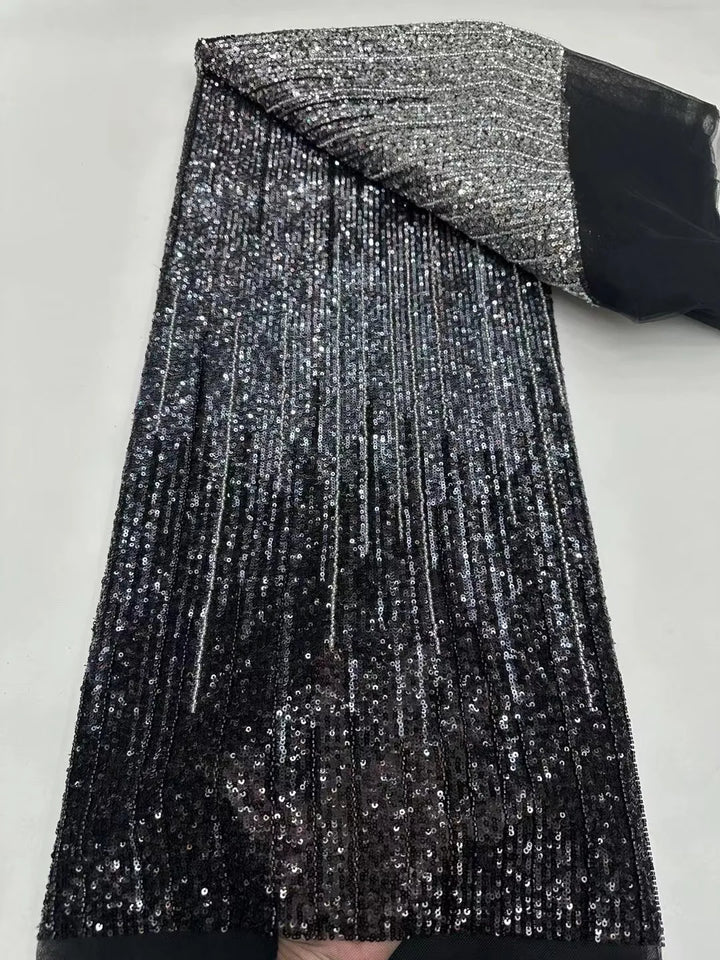 5 YARDS / 7 COLORS / HESPEROS Sequin Beaded Embroidery Glitter Mesh Dress Lace Fabric