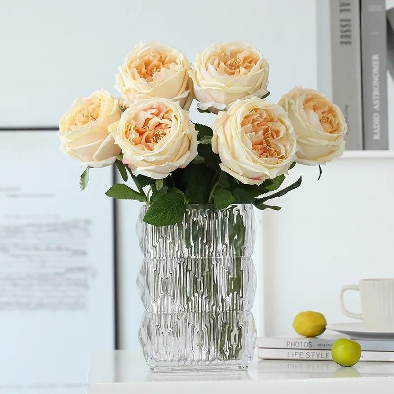 5 PC /  Tea Rose Branch Fake Flower Bundle