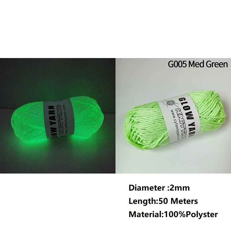 2mm 4mm Luminous Yarn Glow in the Dark Yarn