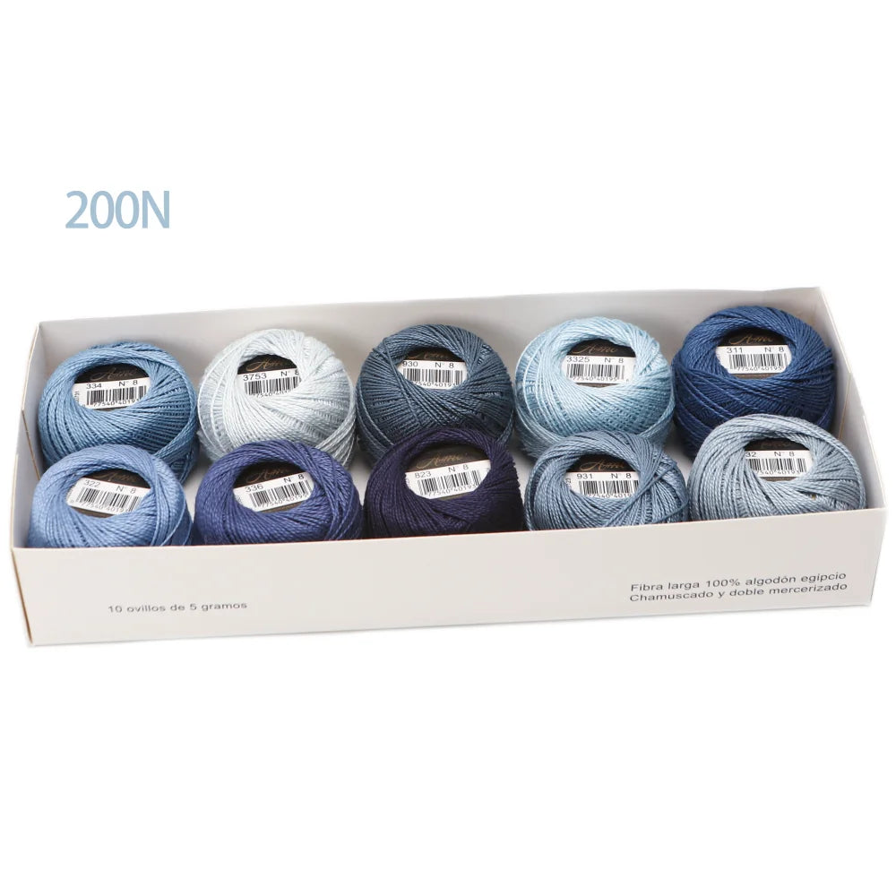 12 Roll / 100% Egyptian Cotton Crochet Thread Set