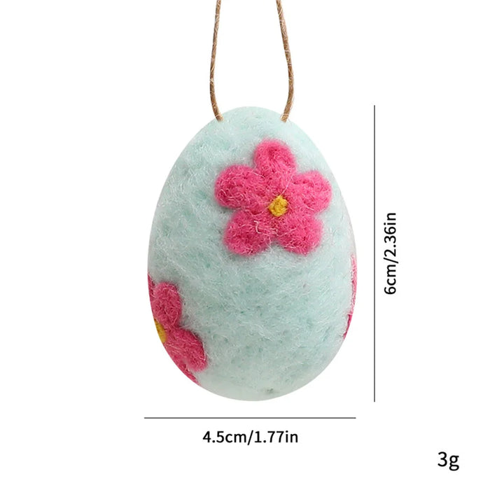 Daisy Wool Felt Easter Egg Ornaments