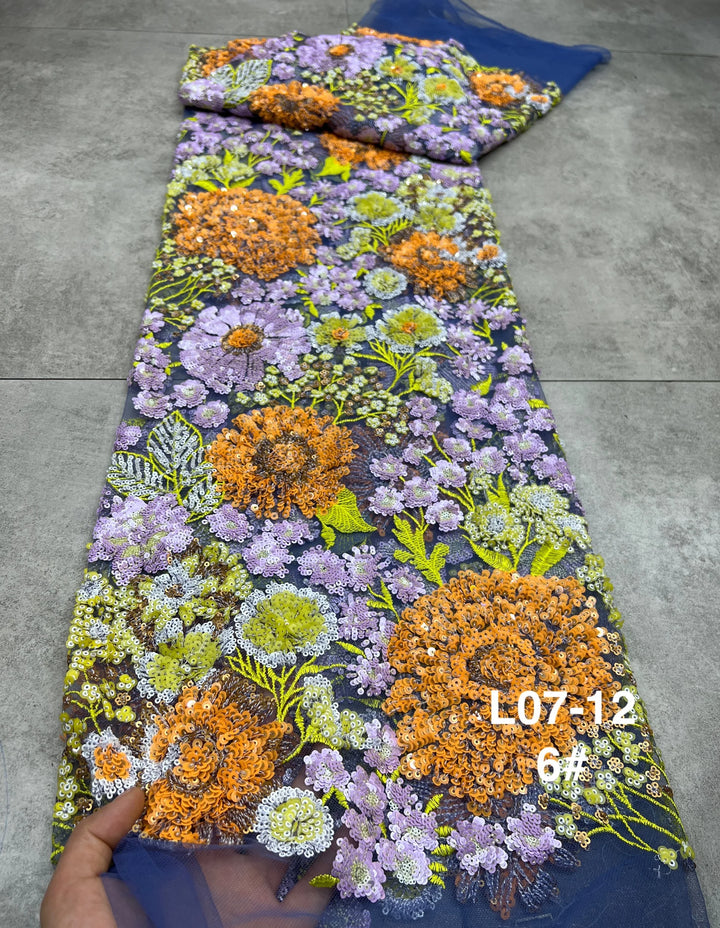 5 YARDS / 10 COLORS / Aurette Floral Beaded Embroidery Bridal Mesh Lace Fabric