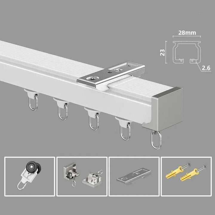 GlideForge Heavy Duty Single Double Curtain Track Up To 120KG