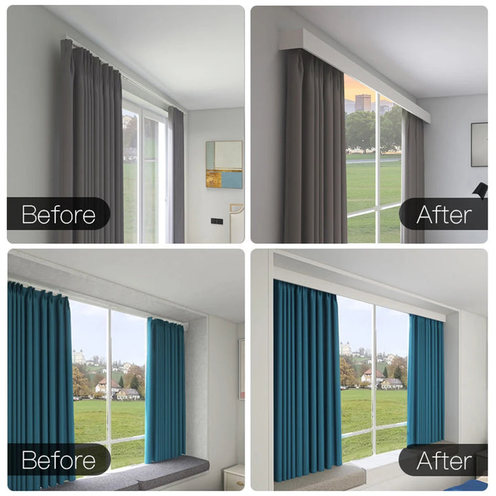 All-in-One Curtain Valance Cover with Hidden Single Track