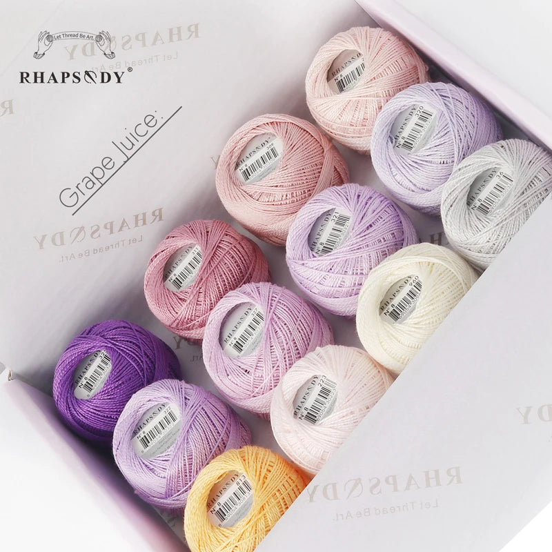 12 Roll / 100% Egyptian Cotton Crochet Thread Set