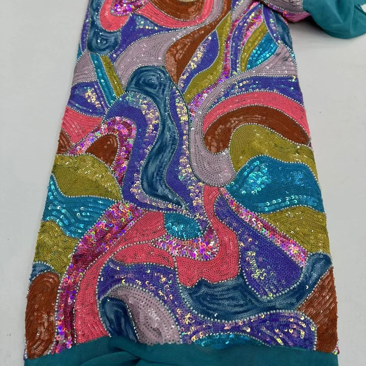 5 YARDS / 10 COLORS / Opulenza Beaded Embroidery Bridal Mesh Lace Fabric