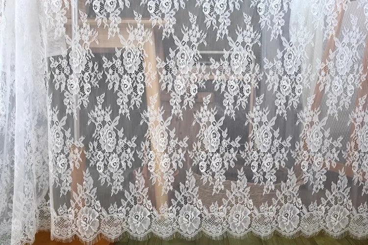 3 YARDS / 2 Colors / Lustrelle Embroidered Eyelash Lace