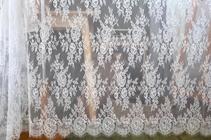 3 YARDS / 2 Colors / Lustrelle Embroidered Eyelash Lace