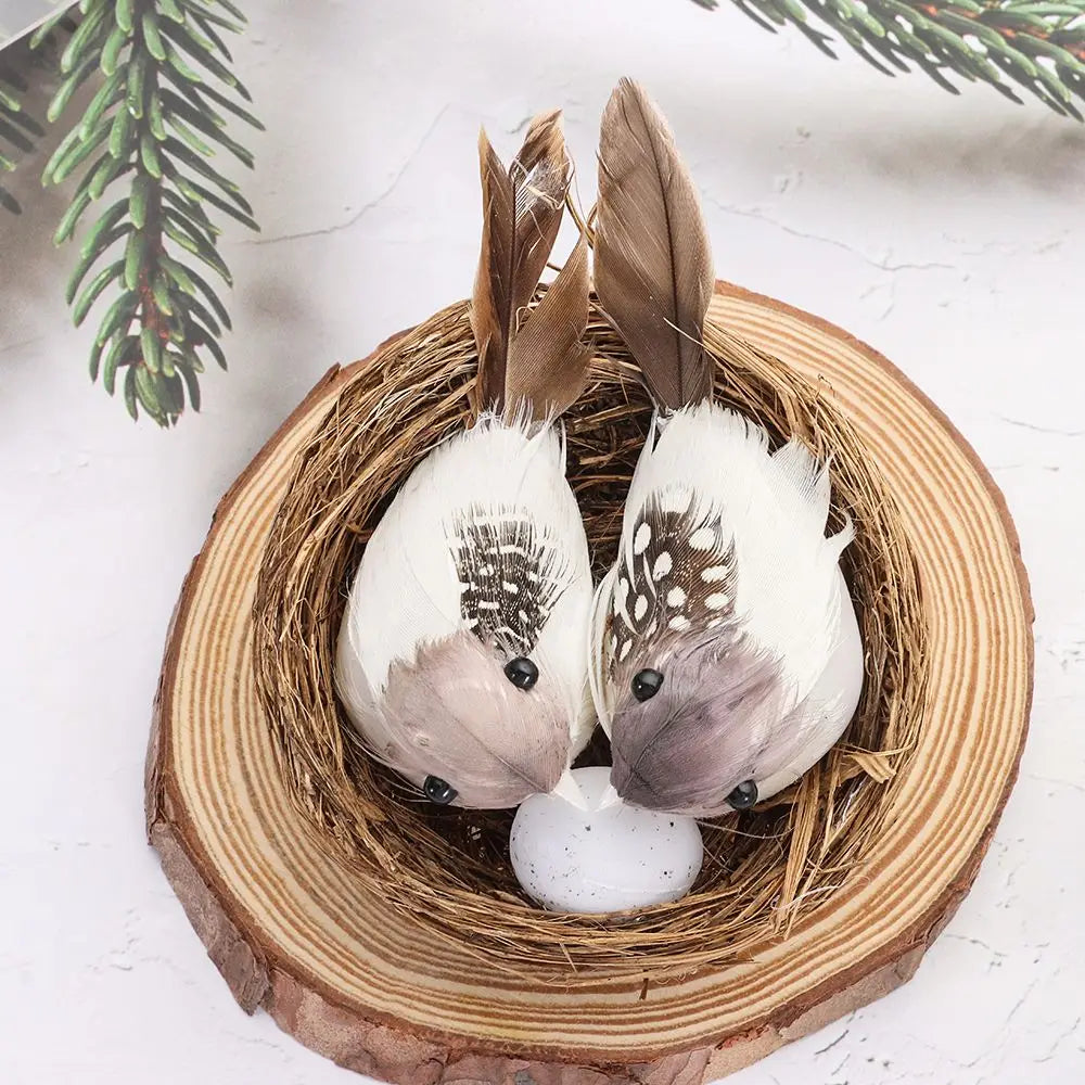 Easter Home Decor Birds with Rattan Nest Dolls