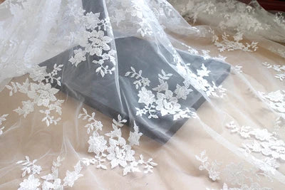 Kivaos Embroidery Tulle Lace Fabric