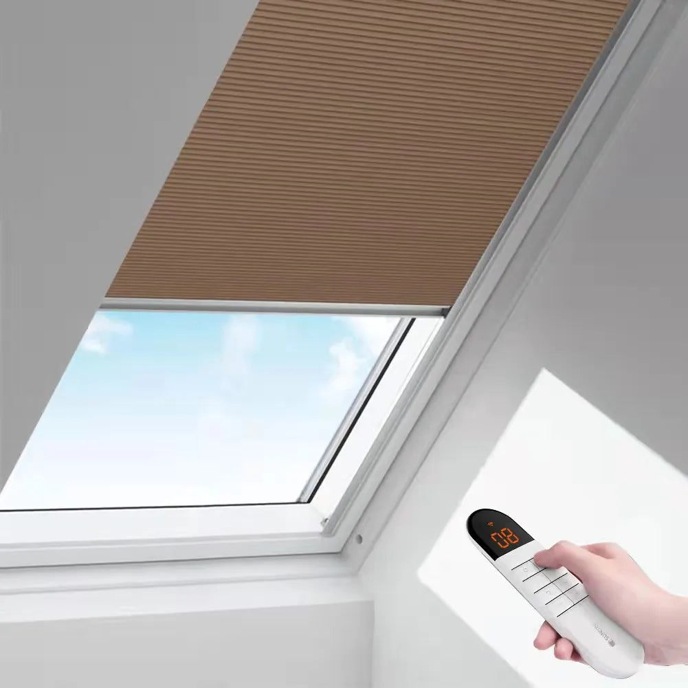 Skylight Rechargeable Motorized Blackout Cell Shade