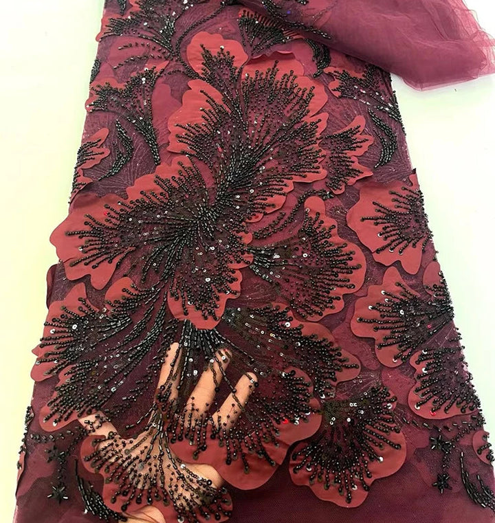 5 YARDS / 10 COLORS / Seraphine Beaded Embroidery Bridal Mesh Lace Fabric