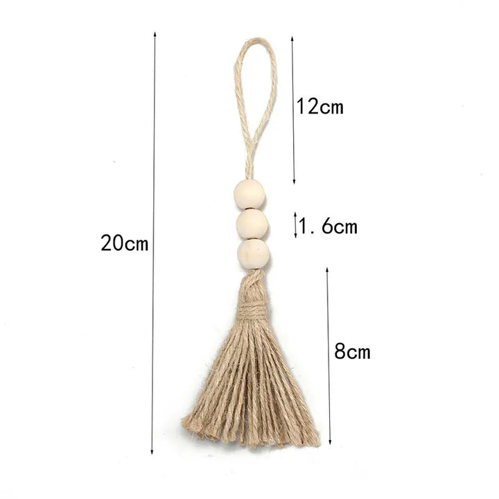 Tasselle Jute Rope Tassels with Wood Beads