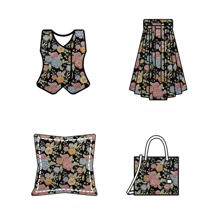 Cakanta Thick Gold Silk Large Flower Jacquard Fabric