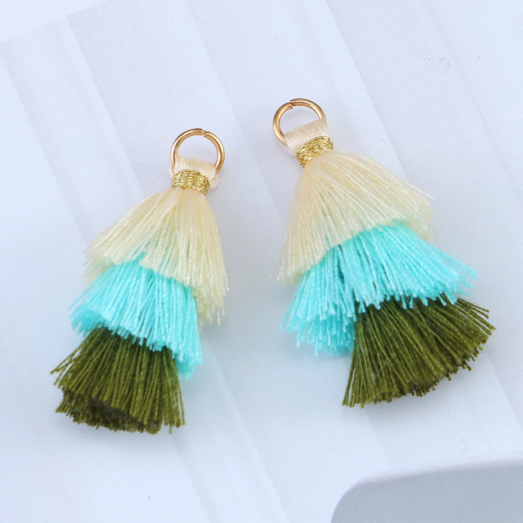 6 PC Fleuri Layered Key Tassels