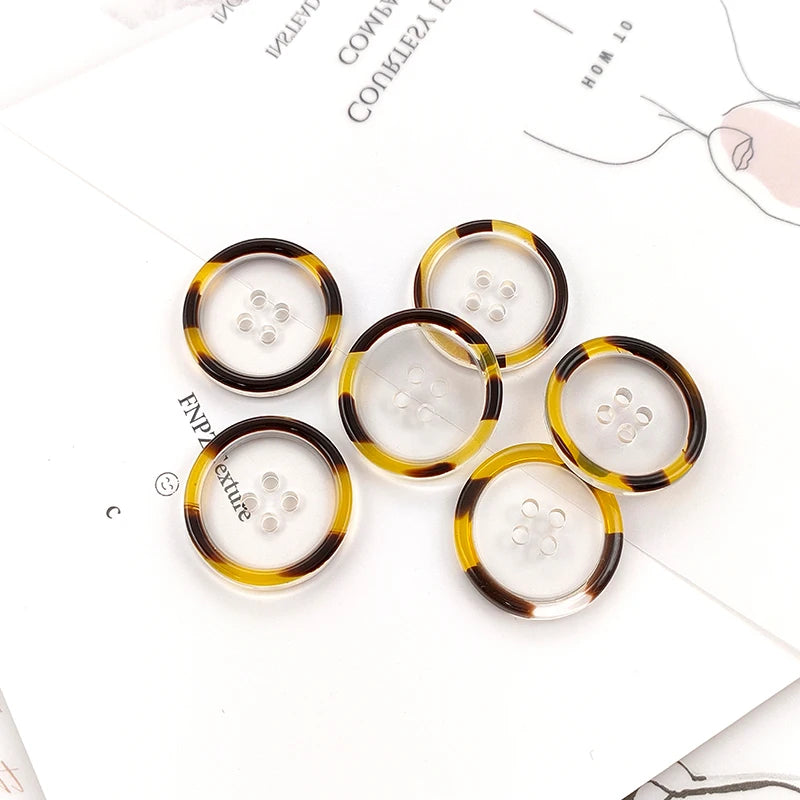 Heixo Leopard Resin Button - 20 PC