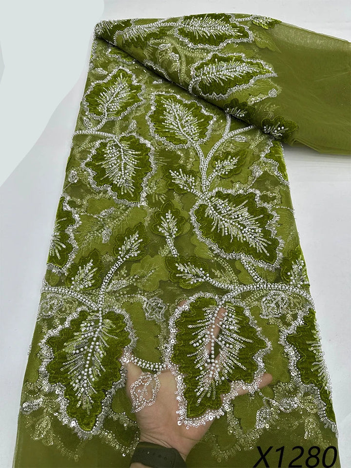 5 YARDS / 7 COLLORS / Isadora Beaded Embroidery Bridal Mesh Lace Fabric