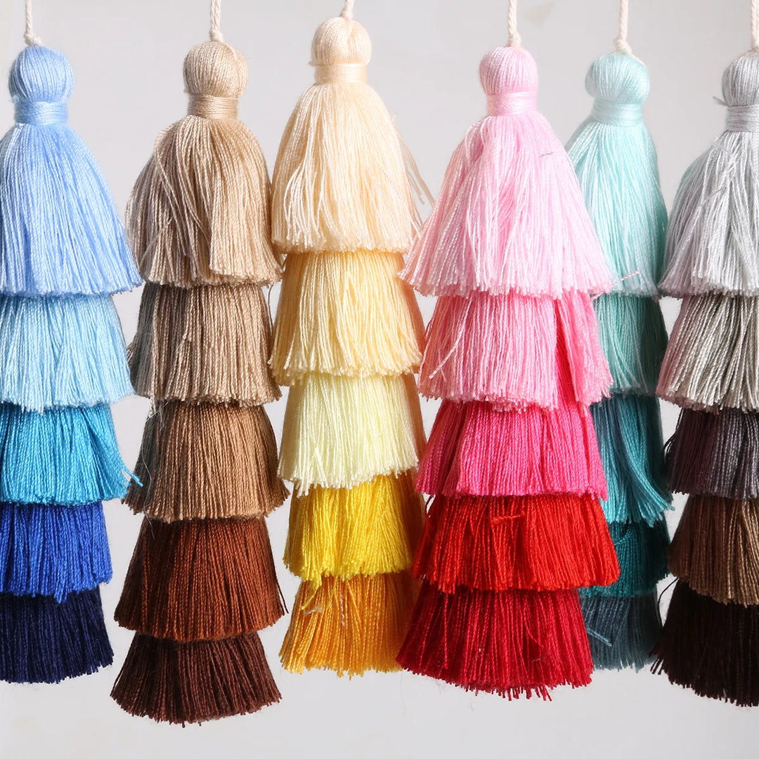 Valure 12cm Polyester Cotton 5 Layers Colorful Key Tassels