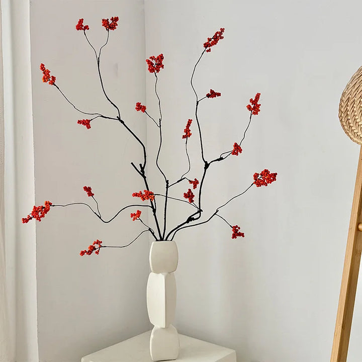 Musa 36 Inch Artificial Red Berry Fruit Branch
