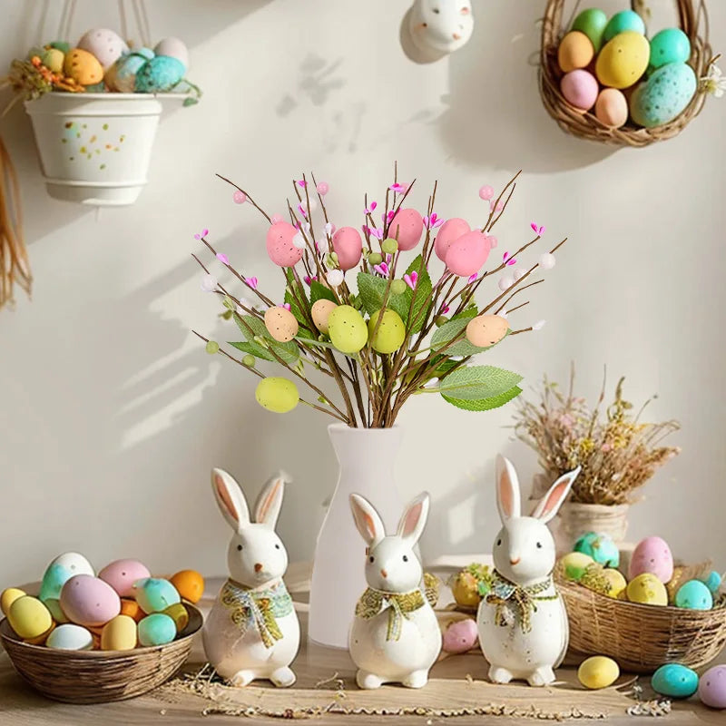 Artificial Easter Painted Eggs Flower Bouquet