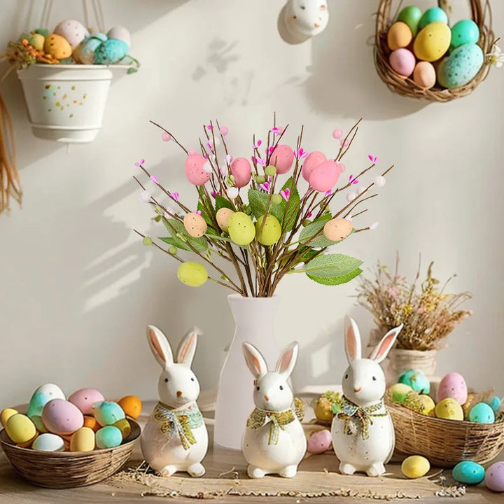 Artificial Easter Painted Eggs Flower Bouquet