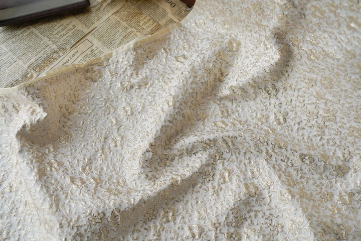 Elimani Gold Silver Floral Jacquard Fabric