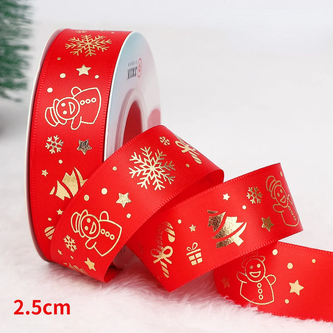 5 Yards / Polyester Printed Christmas Decoration Ribbon