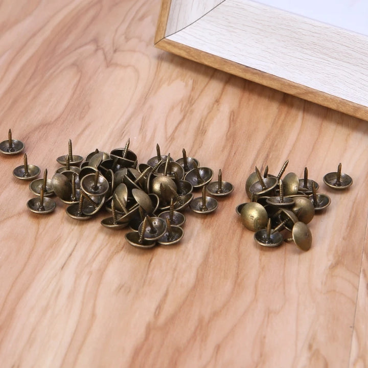 100pc Antique Brass Bronze Upholstery Nails