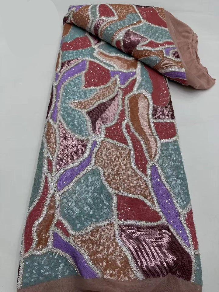 5 YARDS / 10 COLORS / Opulenza Beaded Embroidery Bridal Mesh Lace Fabric