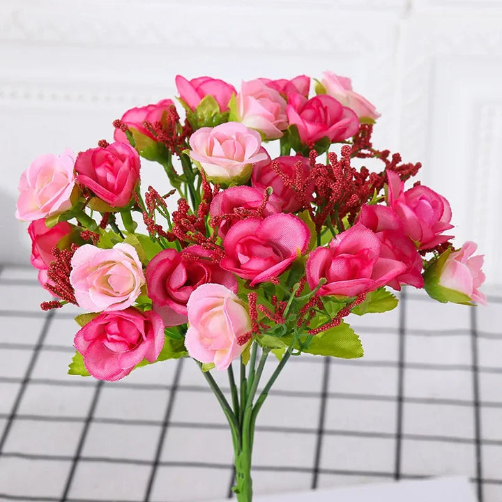 Zora 7 Fork Spring Color 21 Head Diamond Artificial Rose Flower