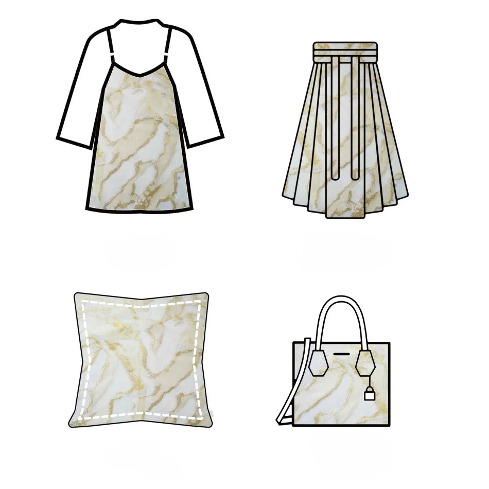 Kmos Artistic Style Light Gold Burnout Jacquard Fabric