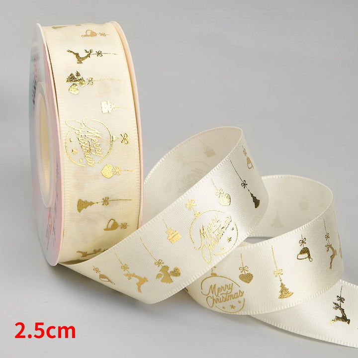 5 Yards / Polyester Printed Christmas Decoration Ribbon