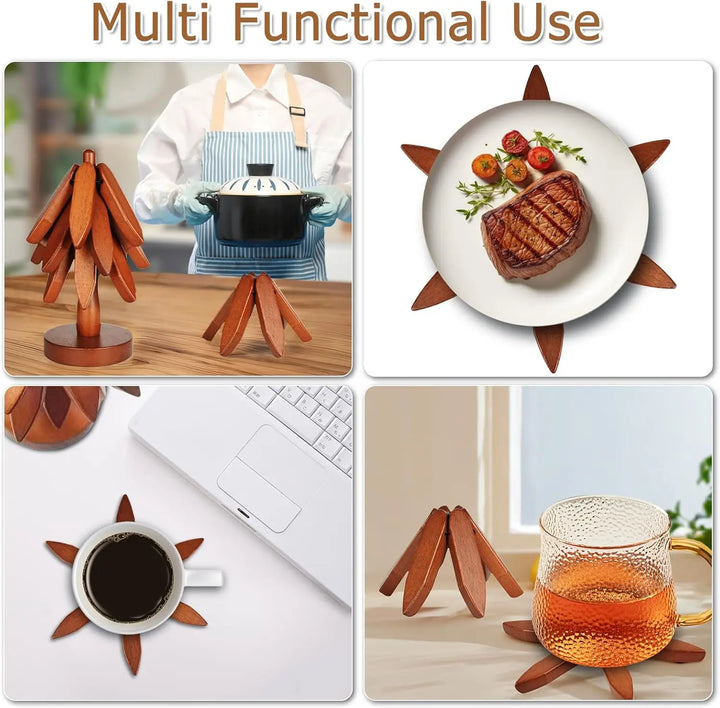 Tree-Shaped Foldable Trivet Set