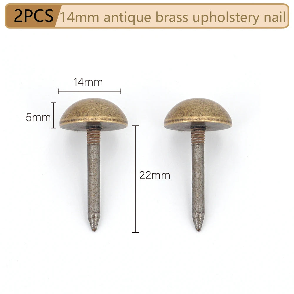 Round Dome Solid Brass Upholstery Nails