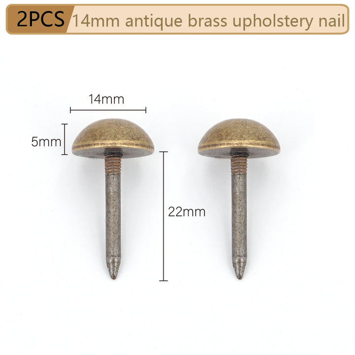 Round Dome Solid Brass Upholstery Nails