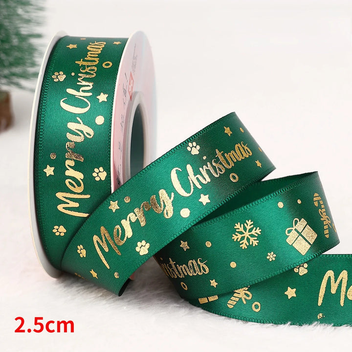 5 Yards / Polyester Printed Christmas Decoration Ribbon