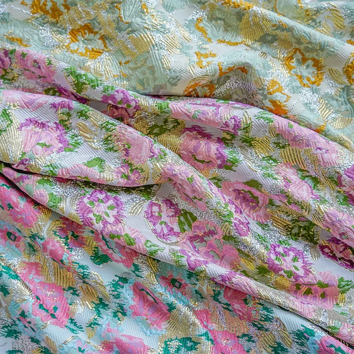 Lumerel Colorful Gold Flower Yarn Dyed Jacquard Fabric