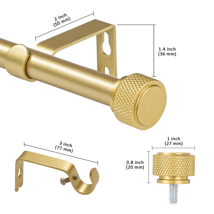 Flux 5/8" Diameter Adjustable Single Drapery Curtain Rod Set