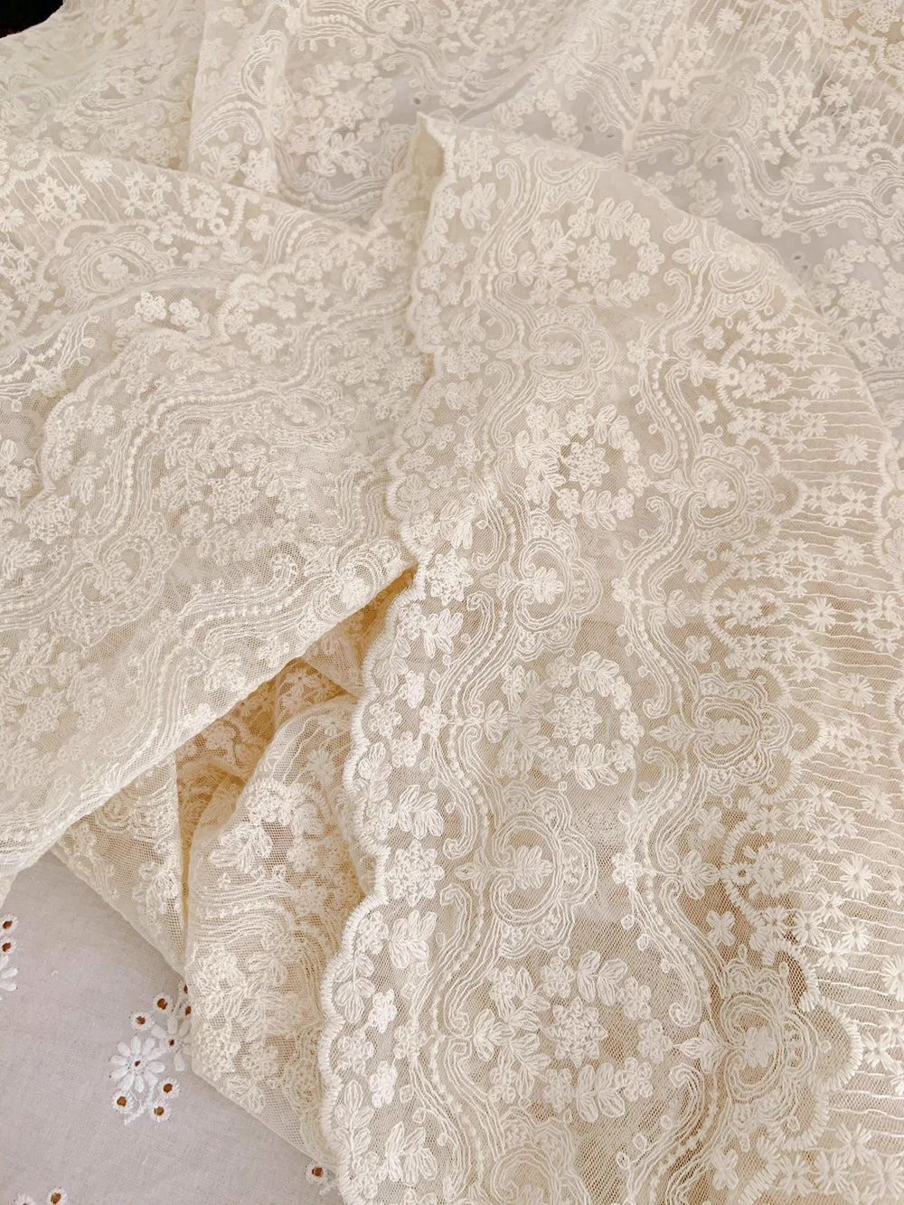 Lune Embroidered Tulle Lace Fabric
