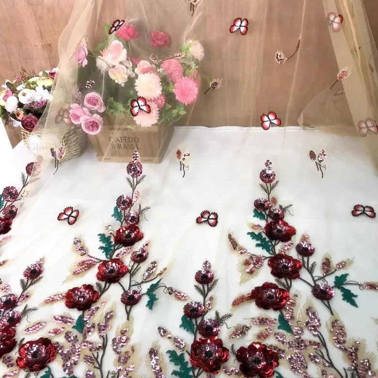 Nore Embroidered Tulle Lace Fabric