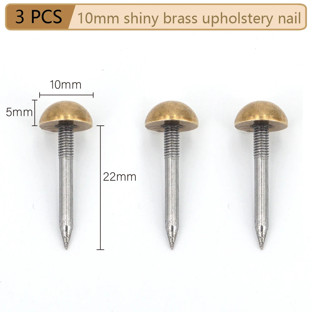 Round Dome Solid Brass Upholstery Nails