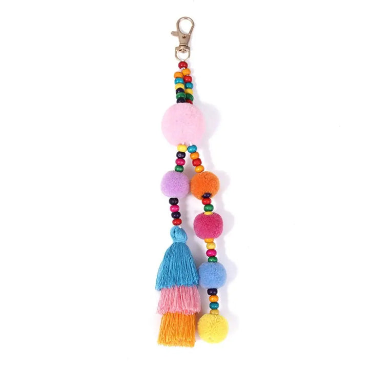 Veloura Boho Pom Pom Gradient Colors Tassels