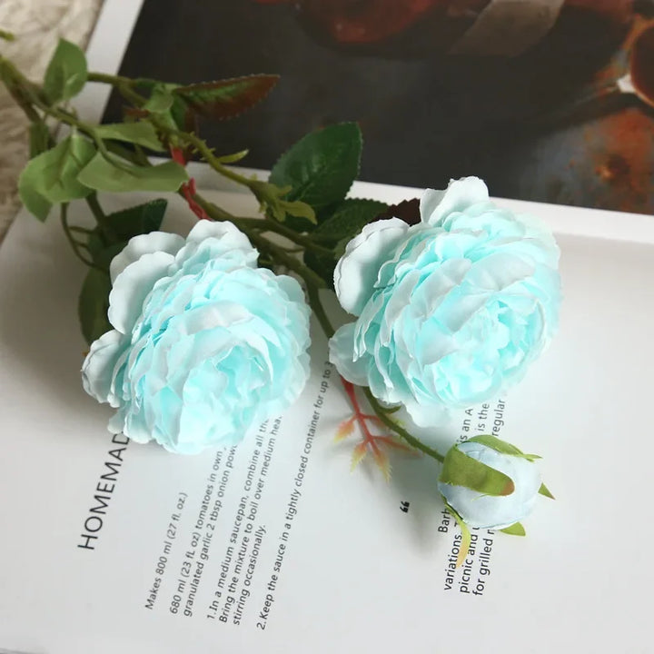 Davia 3 Head Faux Peony Flower
