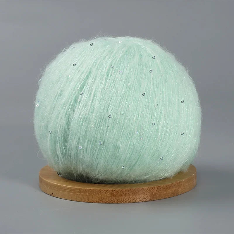 50g Lace  Mohair Yarn with Sequins