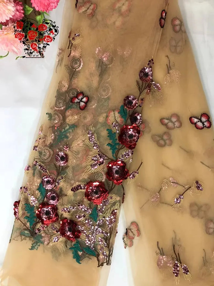 Nore Embroidered Tulle Lace Fabric