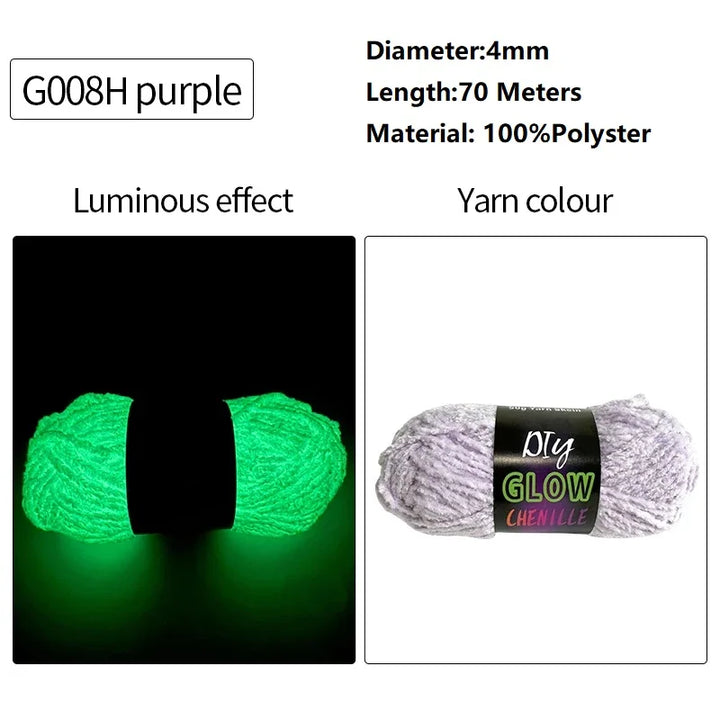 2mm 4mm Luminous Yarn Glow in the Dark Yarn