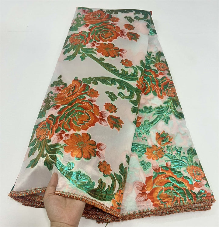5 YARDS / 5 COLORS / Resso Semi Sheer Floral Viscose Jacquard Woven Fabric for Dresses, Jackets, Suits, Shirts, Skirts Lining