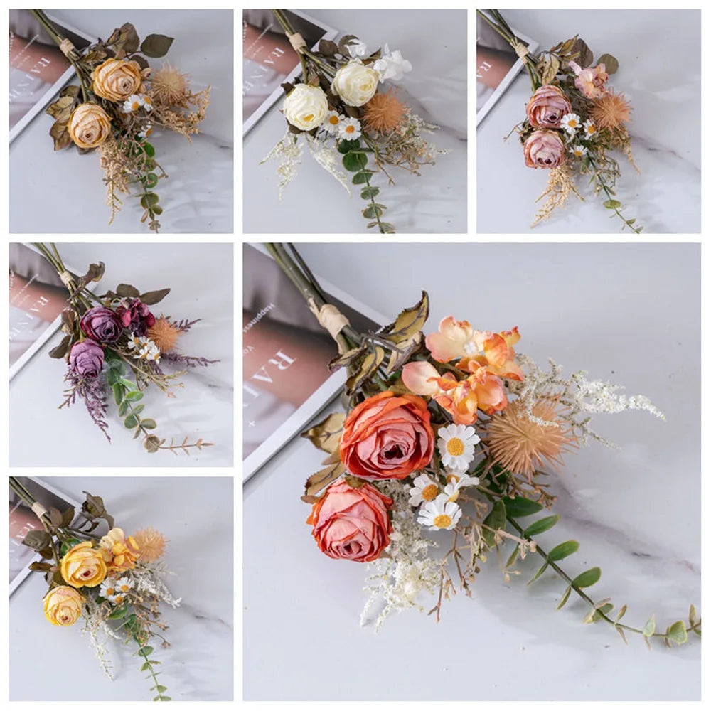 Elowen 16 Inch Artificial Rose Bud Hand-tied Bouquet