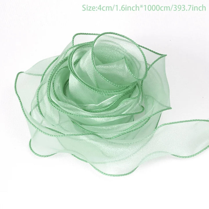 10 Meter / Sheer Wired Chiffon Organza Decoration Ribbon